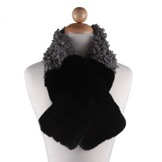 MIXED TWO TONE FUR SCARF