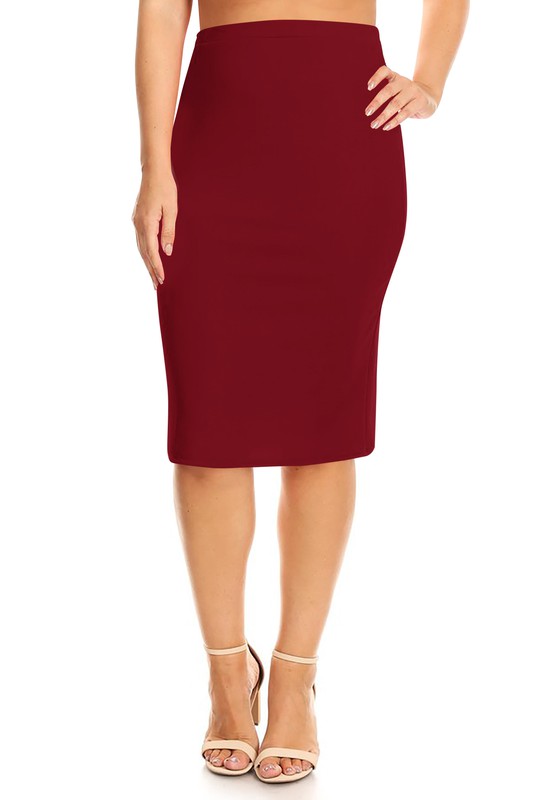 Plus Size Knee length pencil Skirts