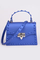 Tonal Studded Top Handle Swing Bag