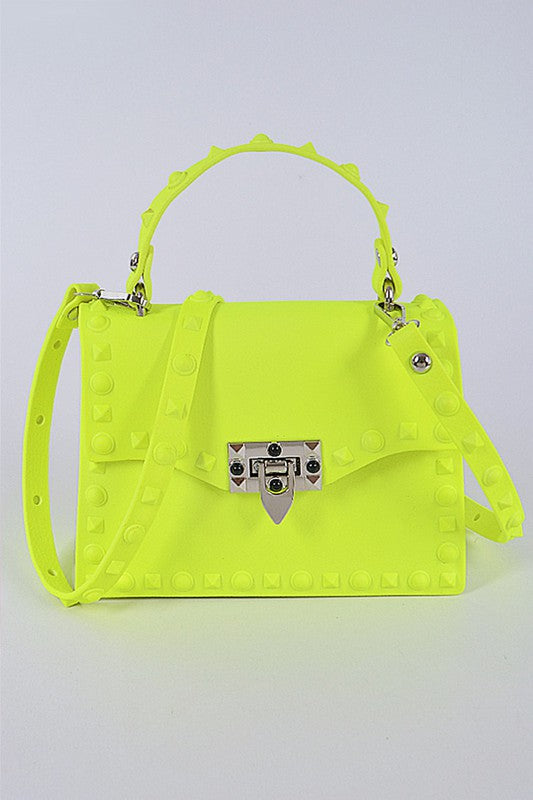 Tonal Studded Top Handle Swing Bag