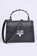 Tonal Studded Top Handle Swing Bag