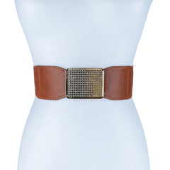 SQUARE RHINESTONED SMOCKED BELT