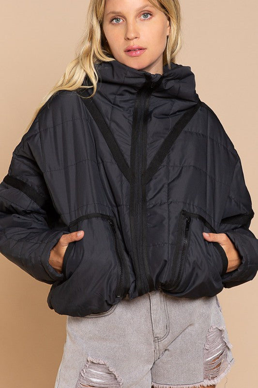 Quilted With Zipper Closure Jacket