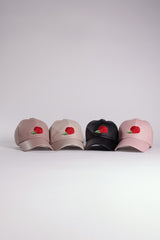 PU LEATHER RED ROSE BASEBALL CAP