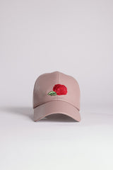 PU LEATHER RED ROSE BASEBALL CAP