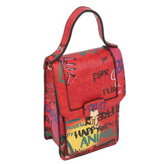 Multi Graffiti Top Flap Crossbody Bag Phone Purse