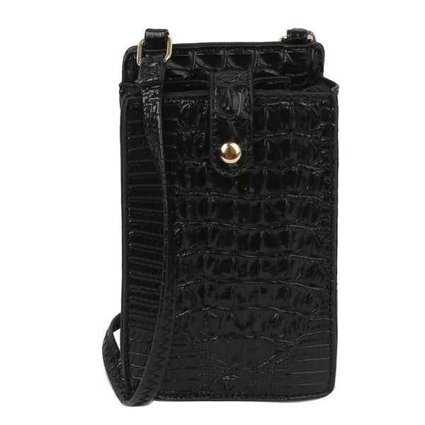 Croc Alligator Crossbody Bag Cell Phone Purse