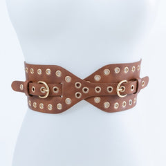 PU LEATHER AUTUMN WIDE BELT WRAP