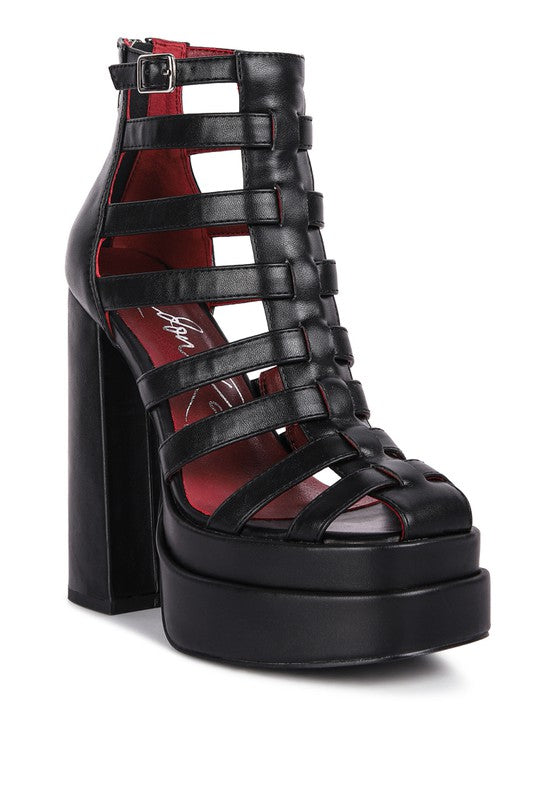 Rielle High Platfrom Cage Bootie Sandal