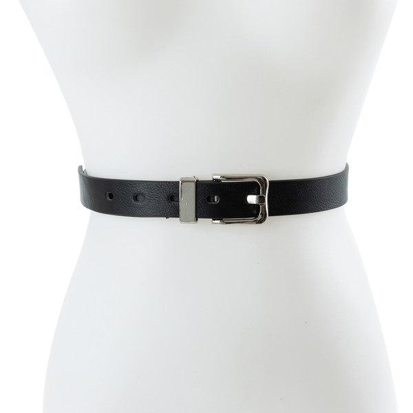 PU LEATHER SQUARE BUCKLE FASHION BELT