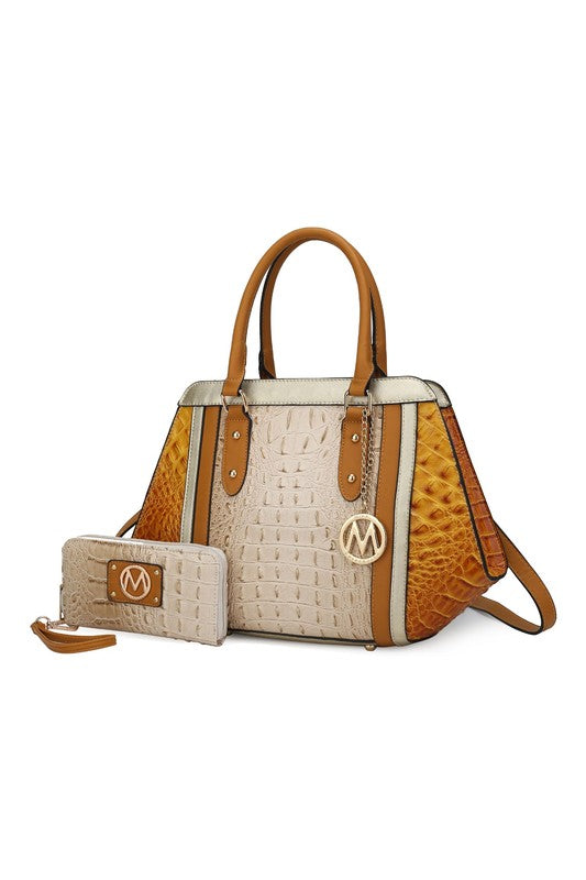 MKF Collection Daisy Croco Satchel & Wallet by Mia