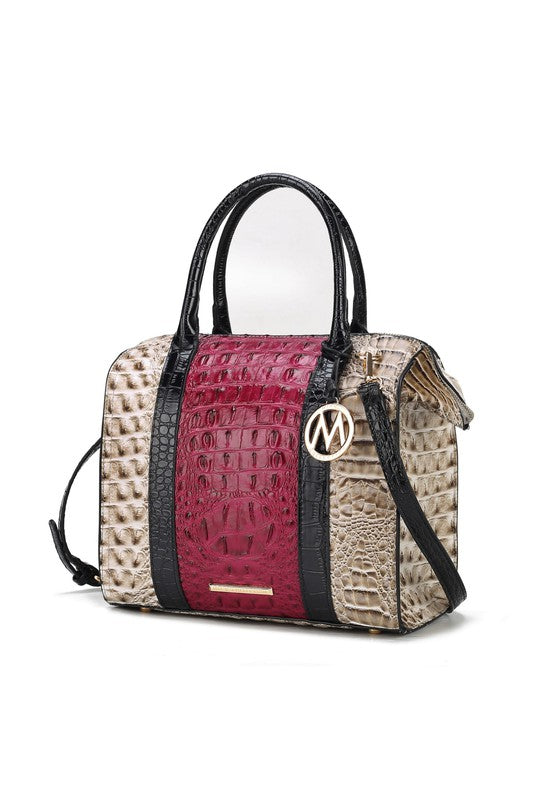 MKF Ember Faux Crocodile-Embossed Satchel by Mia K