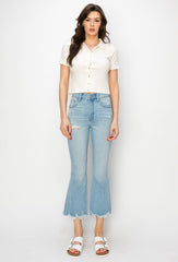 HIGH RISE CROP FLARE JEANS