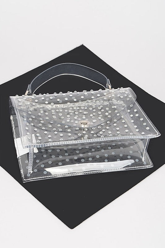 Rhinestone Cleared Crossbody Stadium Bag