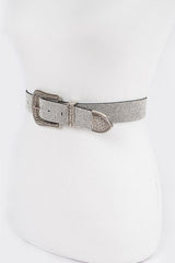 Plus Size Rhinestone Western Engraved Buckle Belt