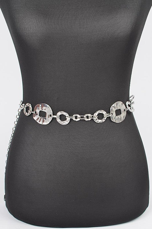 Plus Size Organic Textured Mix Link Chain Belt