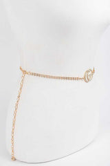 CG Logo Rhinestone Dainty Chain Belt