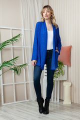 Plus Solid Long Sleeve Cashmere Cardigan