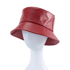 FAUX LEATHER BUCKET HAT