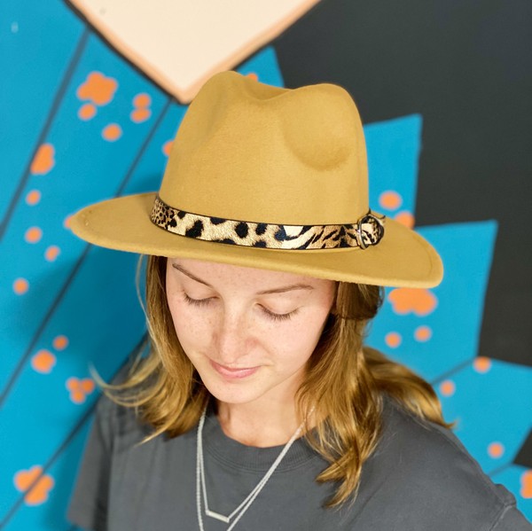 Leopard Band Fedora Hat