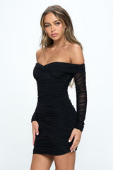 Off Shoulder Bodycon Mini Dress